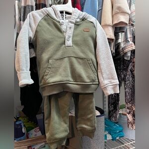 Lee Kids Olive and Gray Sweatpants Set
